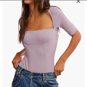 NWT Free People Everly Square Neck Bodysuit Size XS